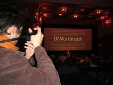 Mathieu Demy photographing Americano premiere at BAMcinématek